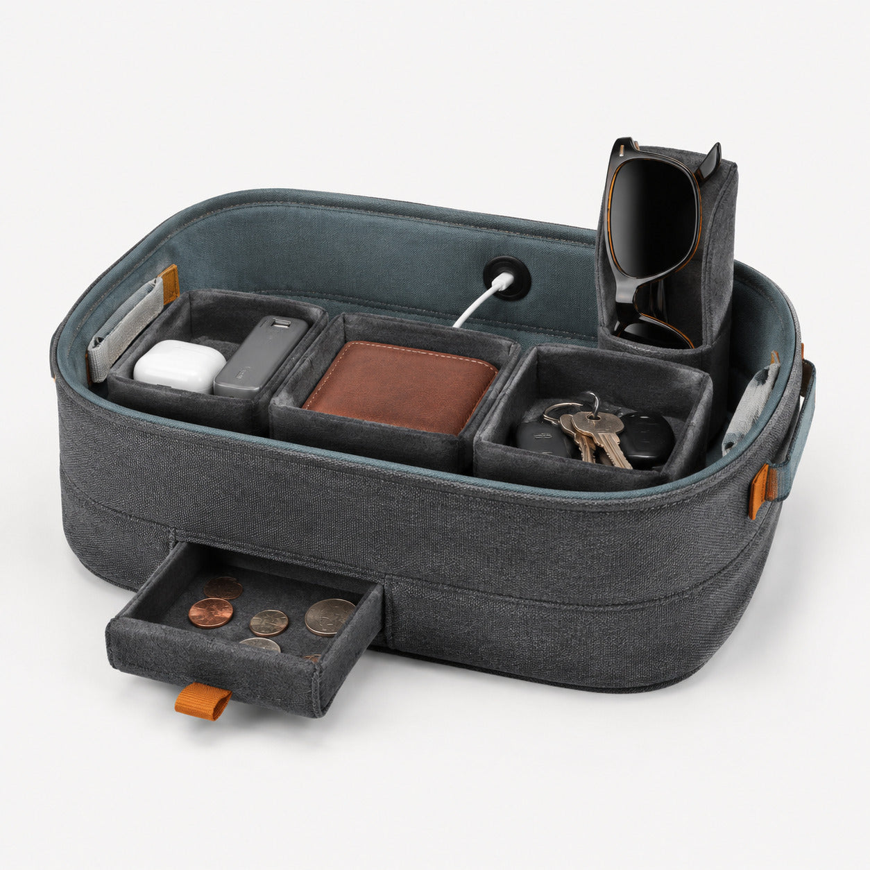 Portable Car Cabin Valet Caddy with Modular Felt Pods