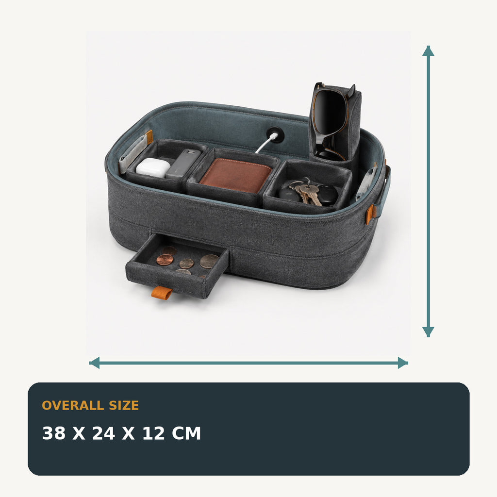 Portable Car Cabin Valet Caddy with Modular Felt Pods