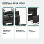 Rear Passenger Car Organiser with Detachable Crossbody Pouch