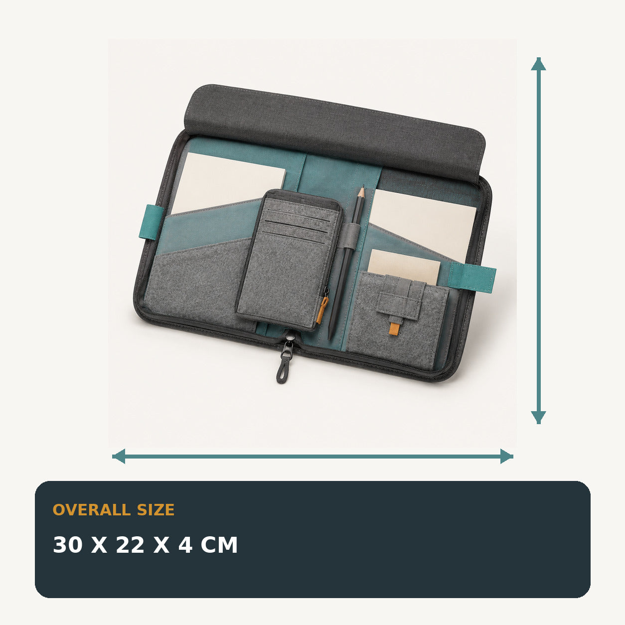 Driving Document Folio with Removable Incident Notes Wallet