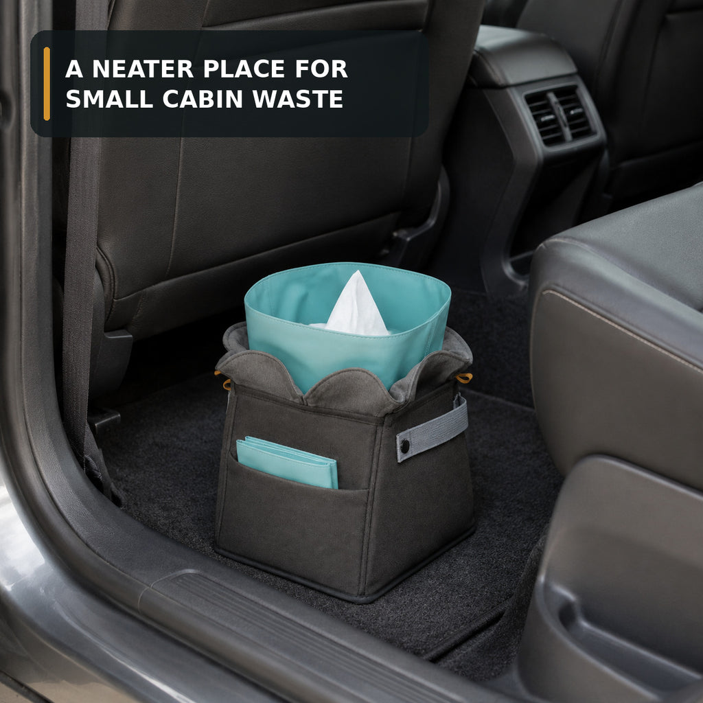 Soft Car Waste Caddy with Removable Wipe-Clean Liner