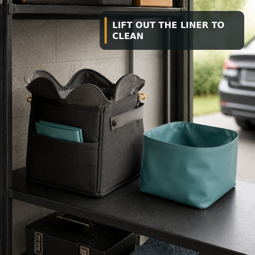Soft Car Waste Caddy with Removable Wipe-Clean Liner