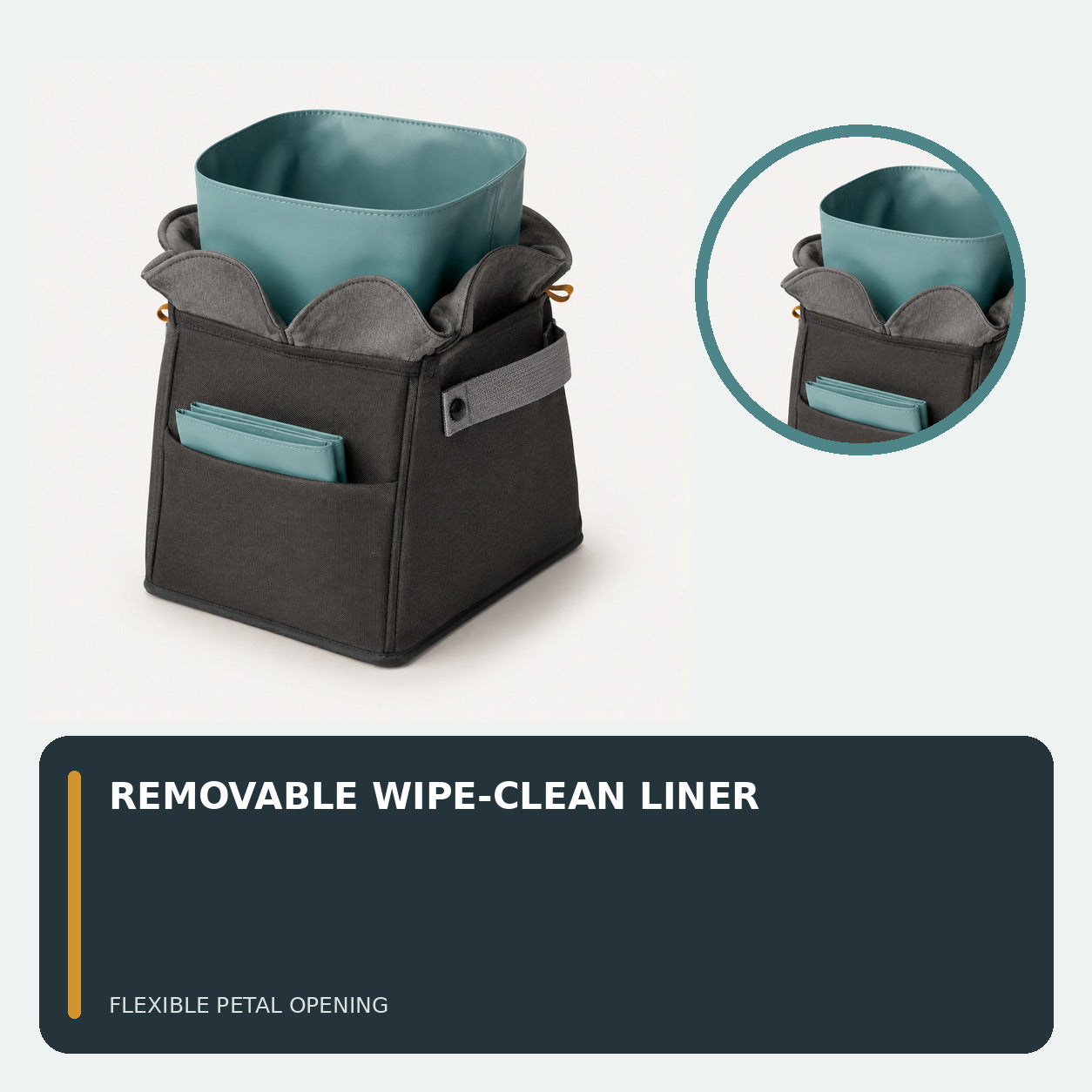 Soft Car Waste Caddy with Removable Wipe-Clean Liner