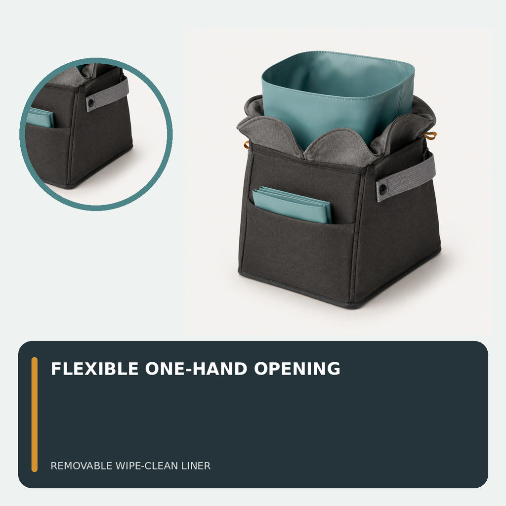 Soft Car Waste Caddy with Removable Wipe-Clean Liner