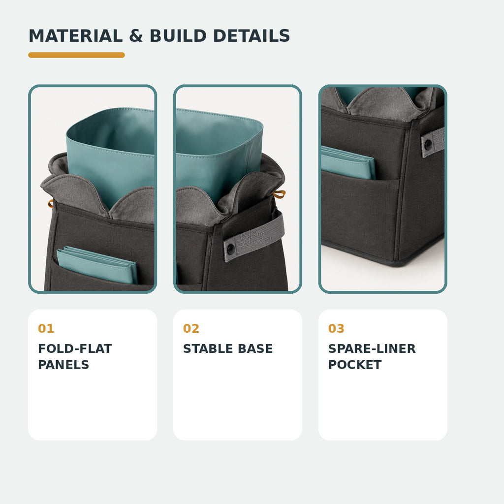 Soft Car Waste Caddy with Removable Wipe-Clean Liner