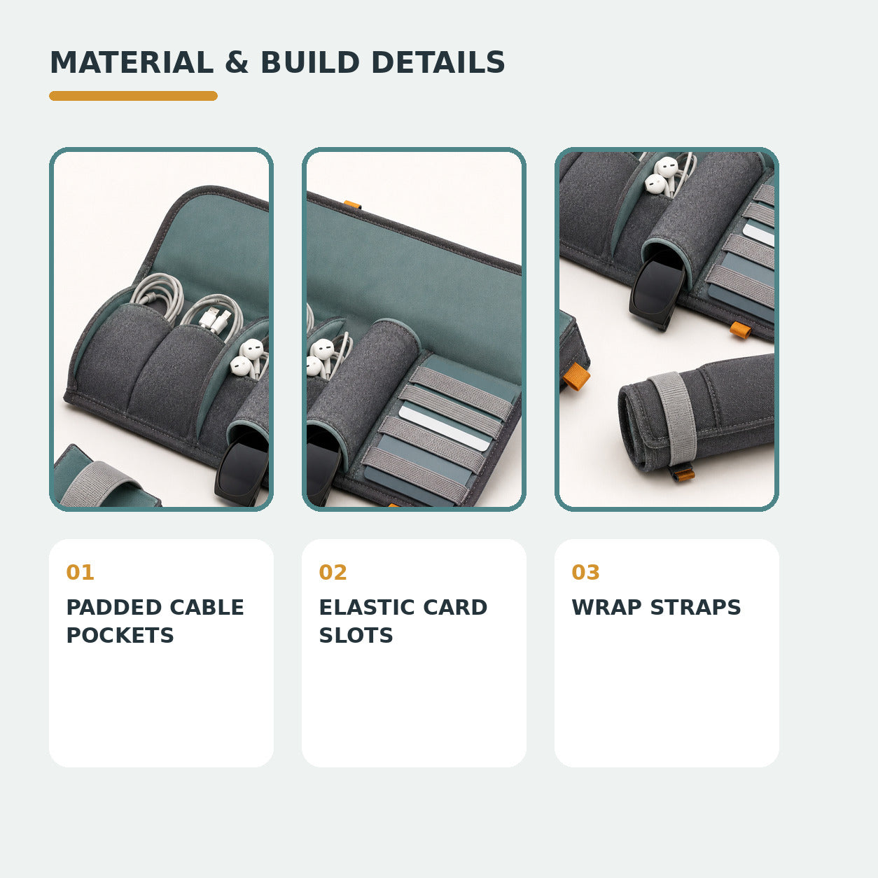 Car Cabin Tech Roll with Padded Cable and Sunglasses Storage