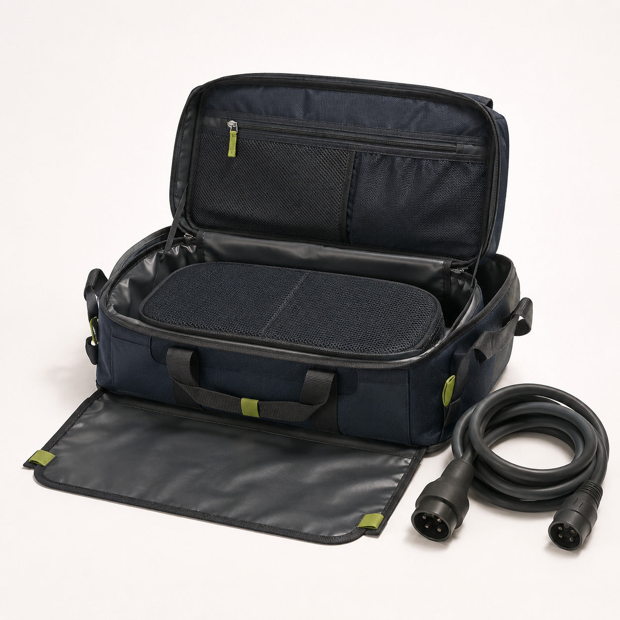 EV Charging Cable Boot Case with Mesh Platform and Ground Flap