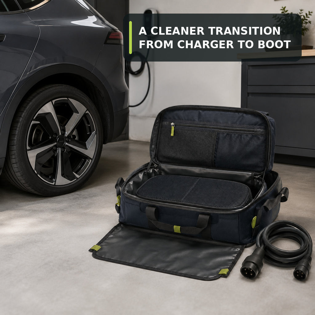 EV Charging Cable Boot Case with Mesh Platform and Ground Flap