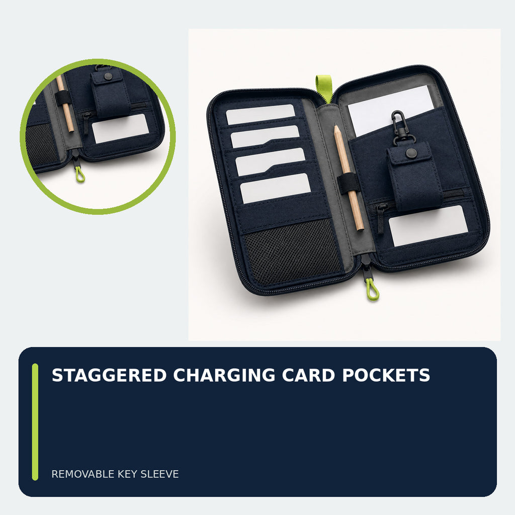 EV Charging Card and Journey Folio with Key Sleeve