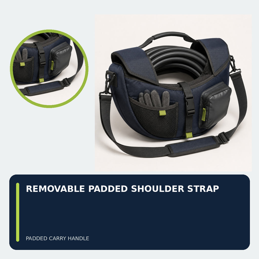 Padded EV Charging Cable Carry Sling with Glove Pocket