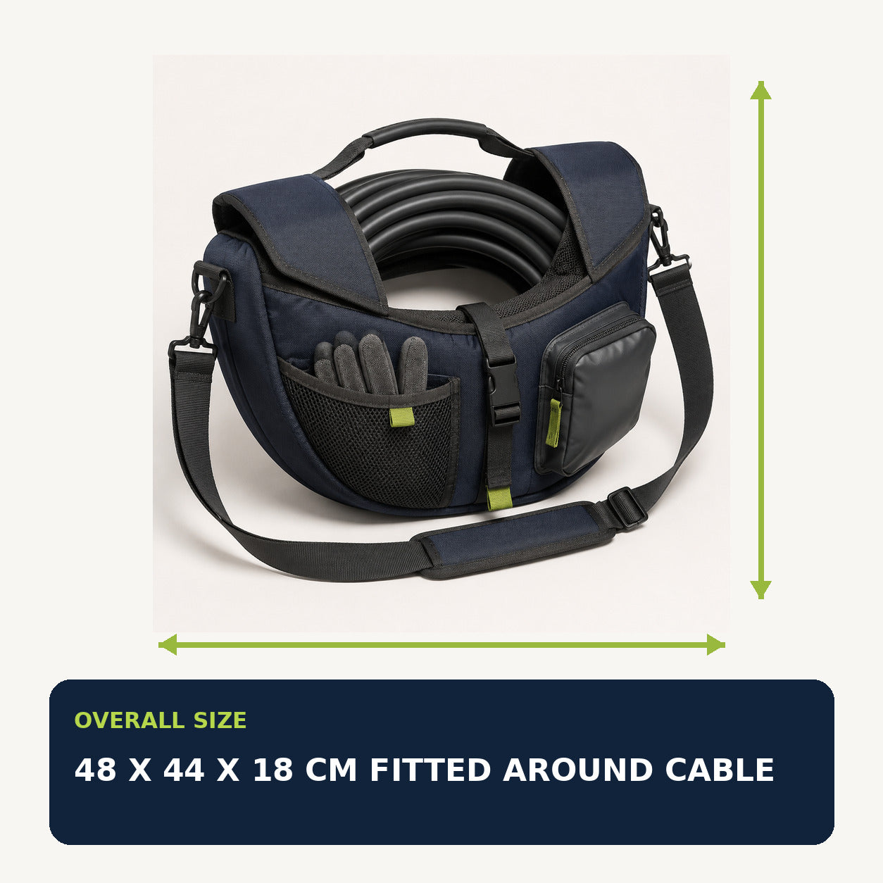 Padded EV Charging Cable Carry Sling with Glove Pocket