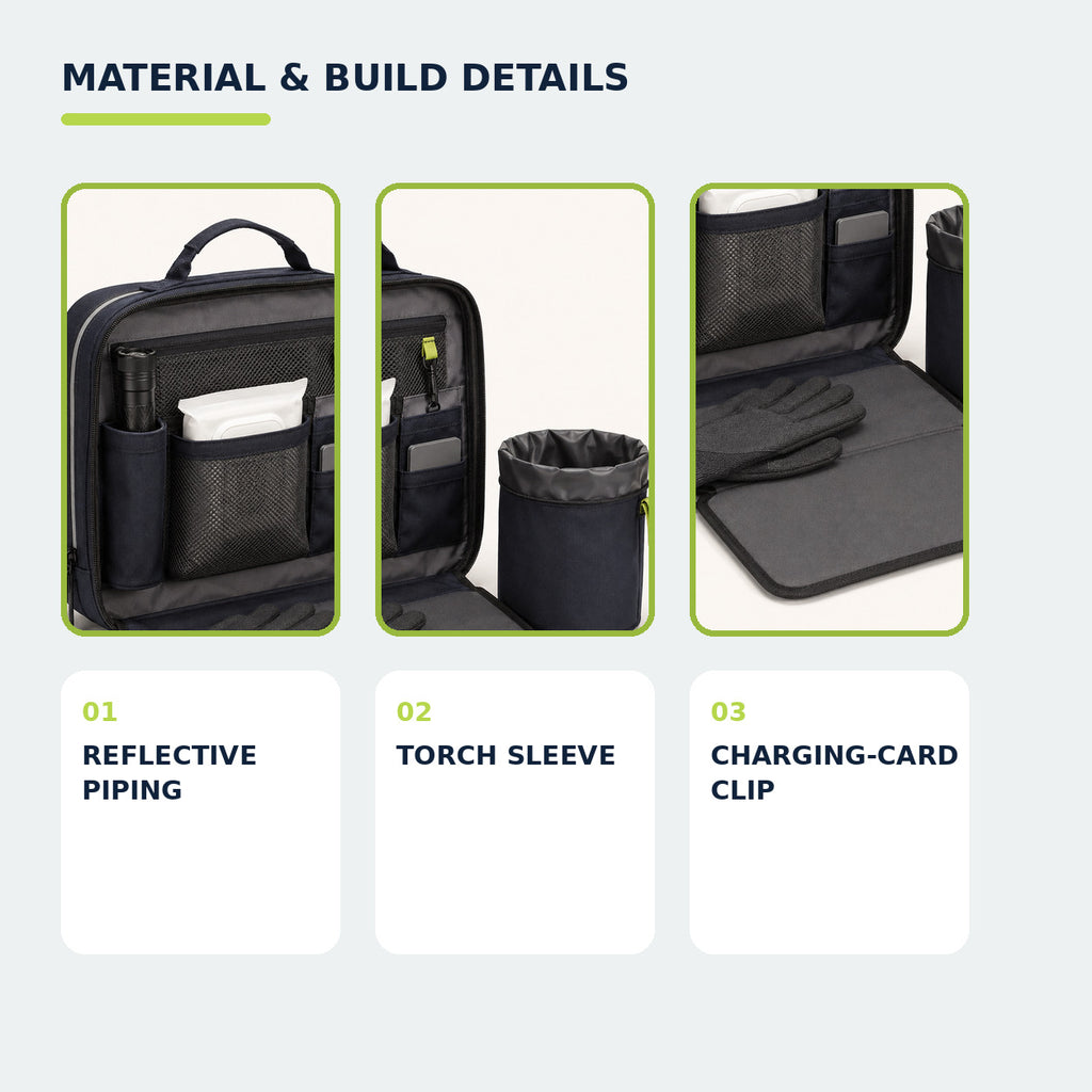 Night Charging Essentials Pouch with Fold-Out Kneeling Pad