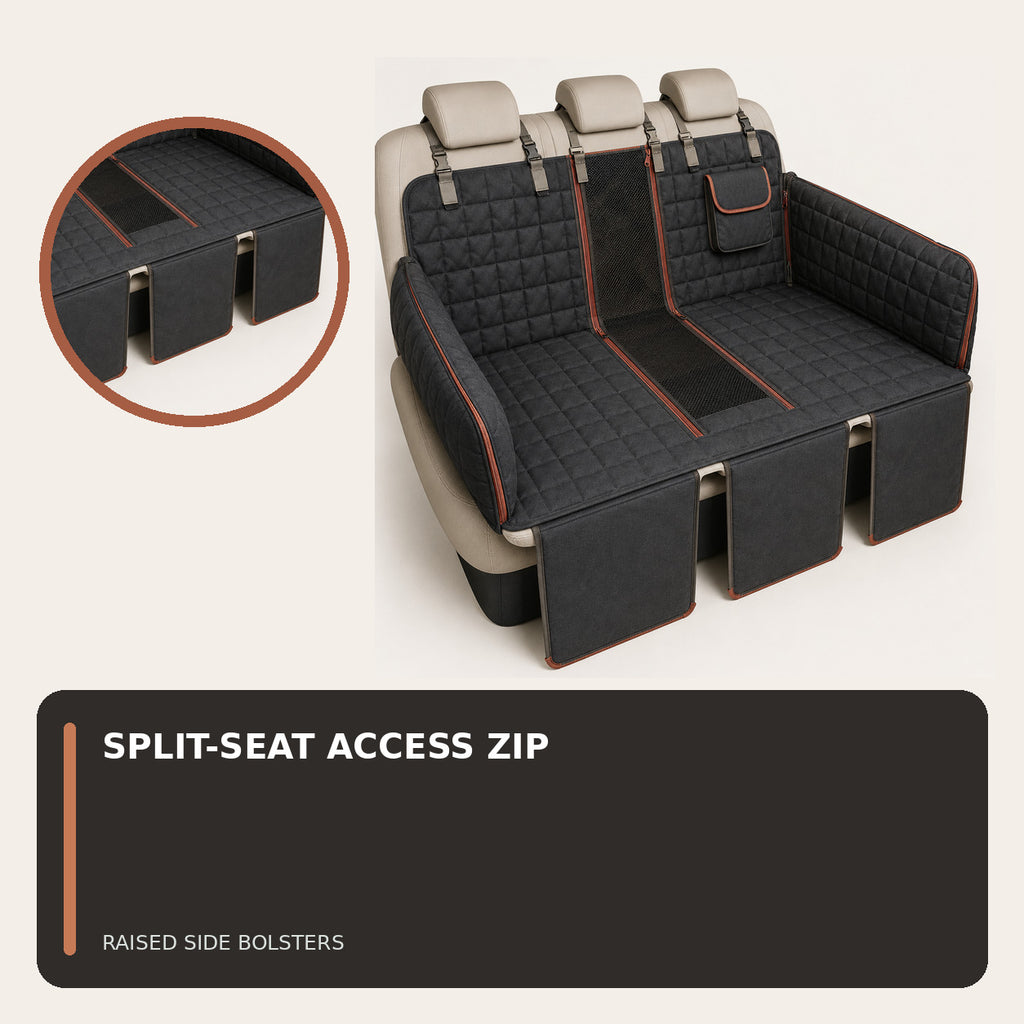 Flat-Floor Rear Seat Pet Hammock with Bridge Panels