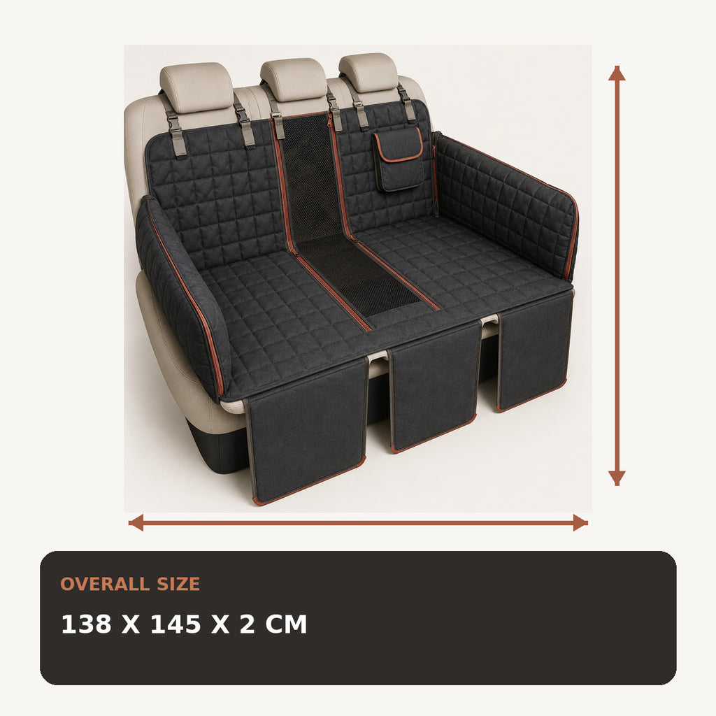 Flat-Floor Rear Seat Pet Hammock with Bridge Panels