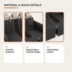 Flat-Floor Rear Seat Pet Hammock with Bridge Panels