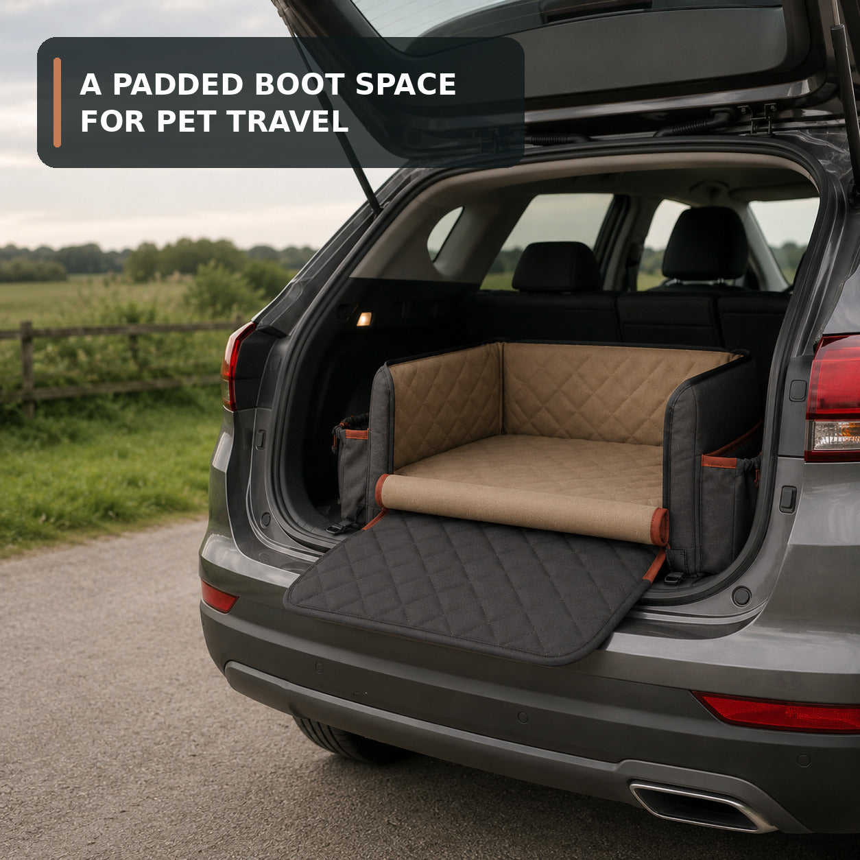 Convertible Car Boot Pet Nest with Bumper Protection Flap