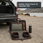 Pet Road-Trip Feeding Folio with Two Collapsible Bowls