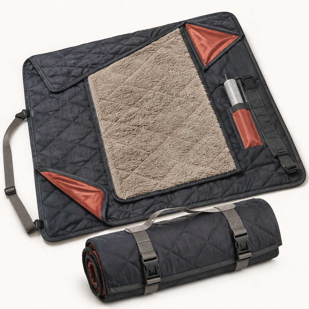 Pet-Hair Capture Car Travel Blanket with Removable Centre Panel