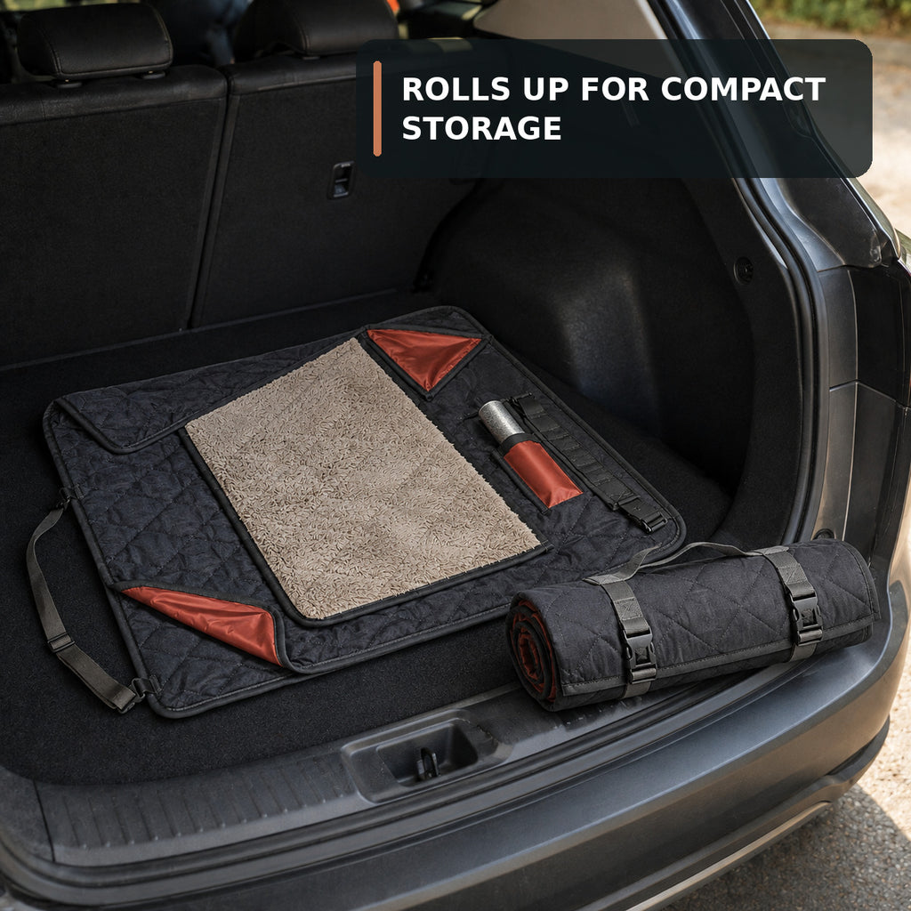 Pet-Hair Capture Car Travel Blanket with Removable Centre Panel