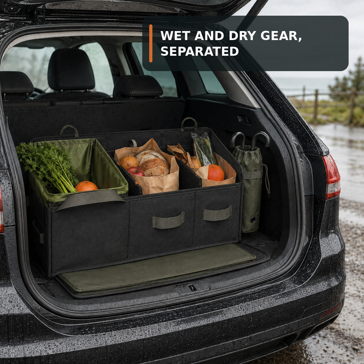 Wet & Dry Car Boot Organiser with Removable Liner