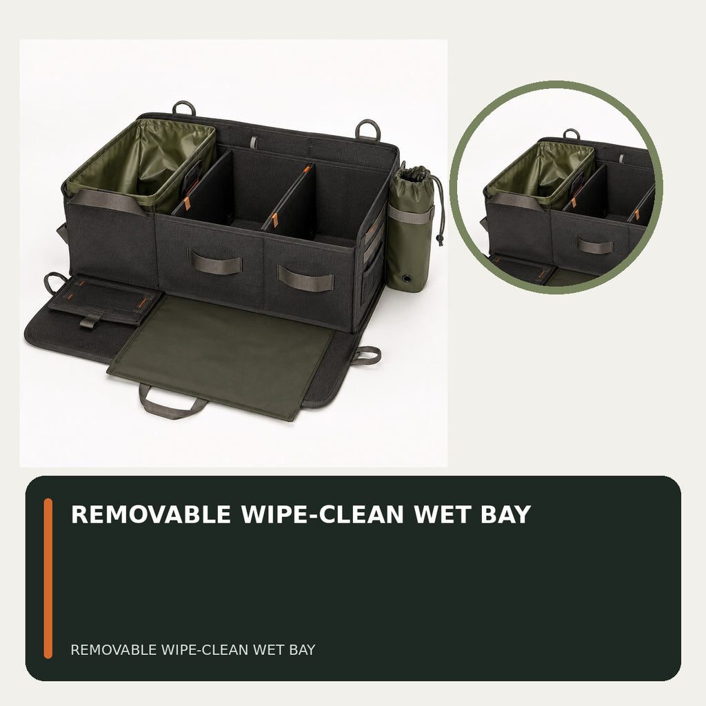 Wet & Dry Car Boot Organiser with Removable Liner