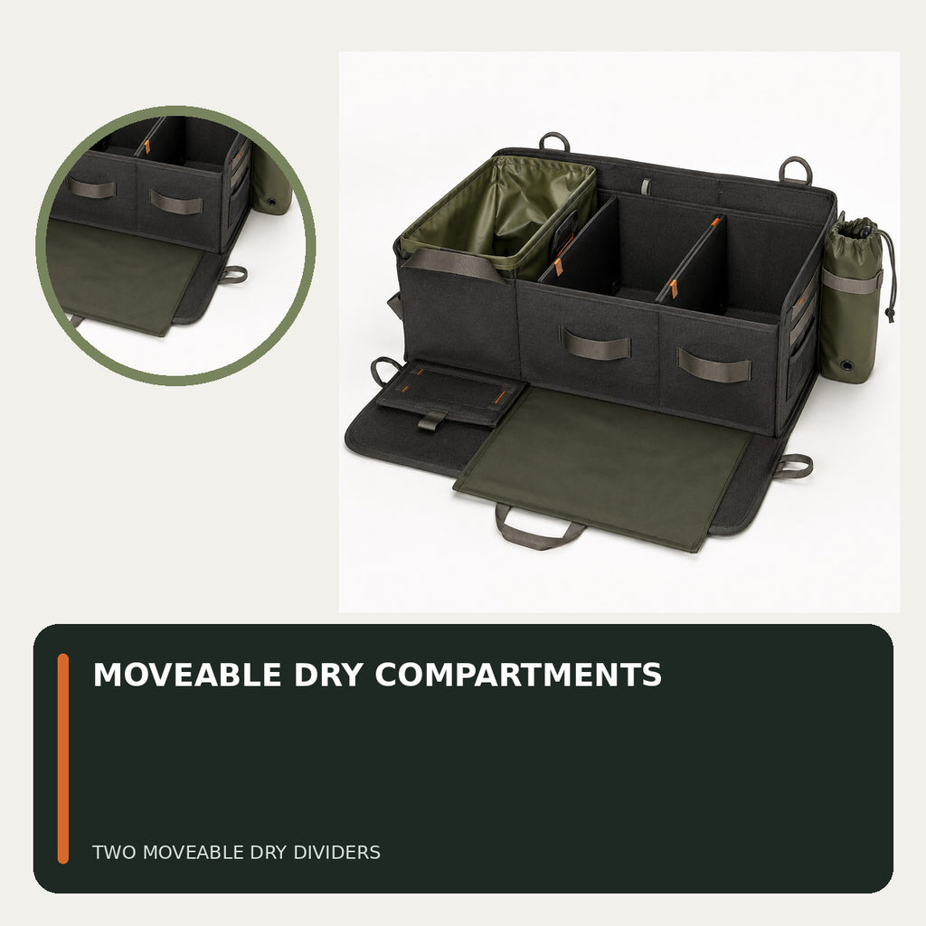 Wet & Dry Car Boot Organiser with Removable Liner