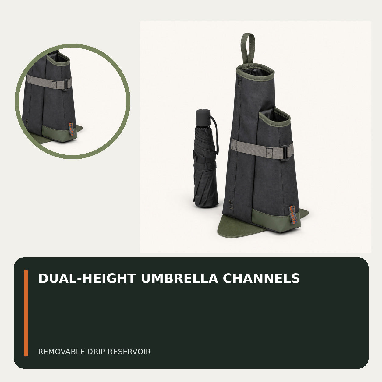 Dual Umbrella Car Boot Dock with Removable Drip Base