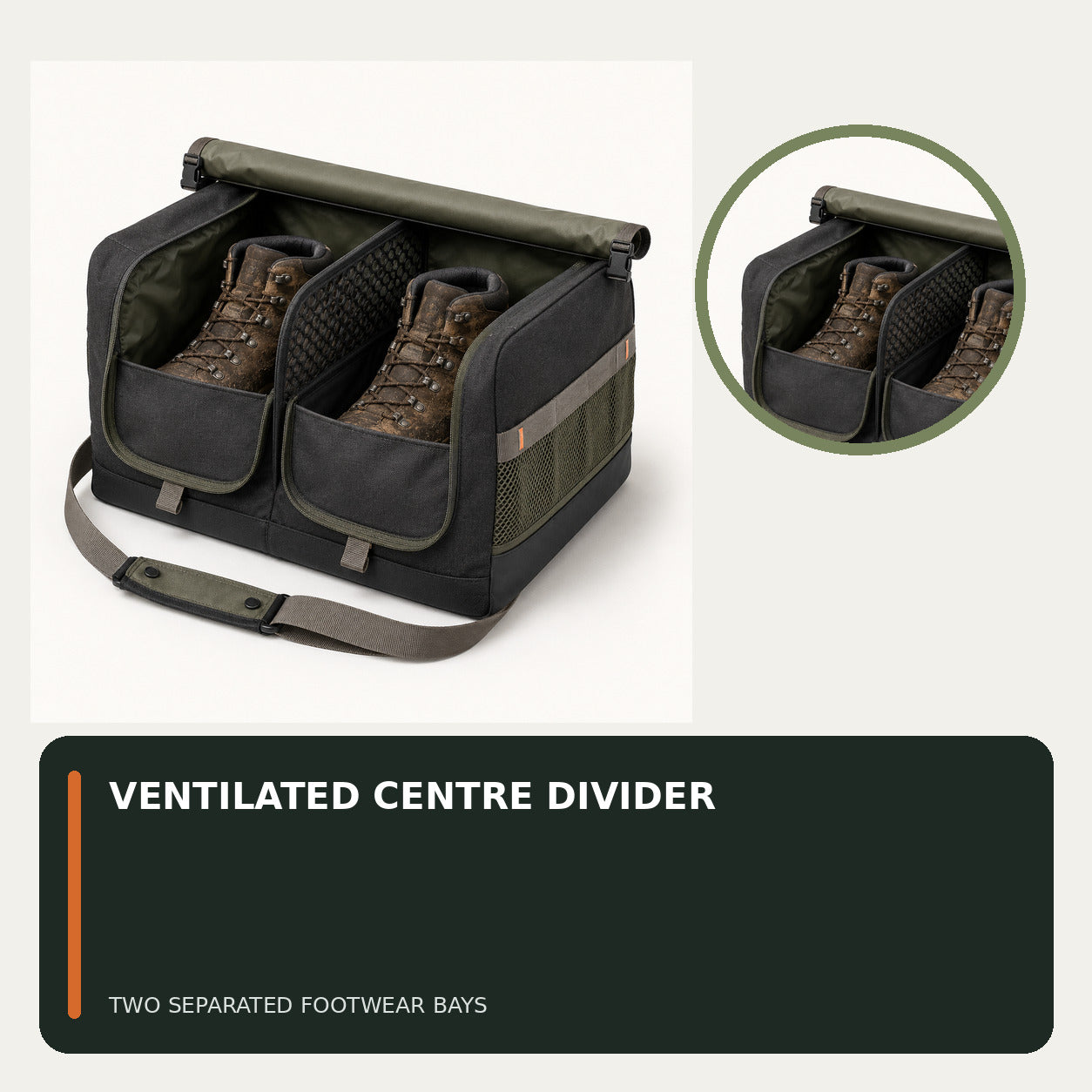 Twin-Compartment Muddy Footwear Carrier for Car Boots