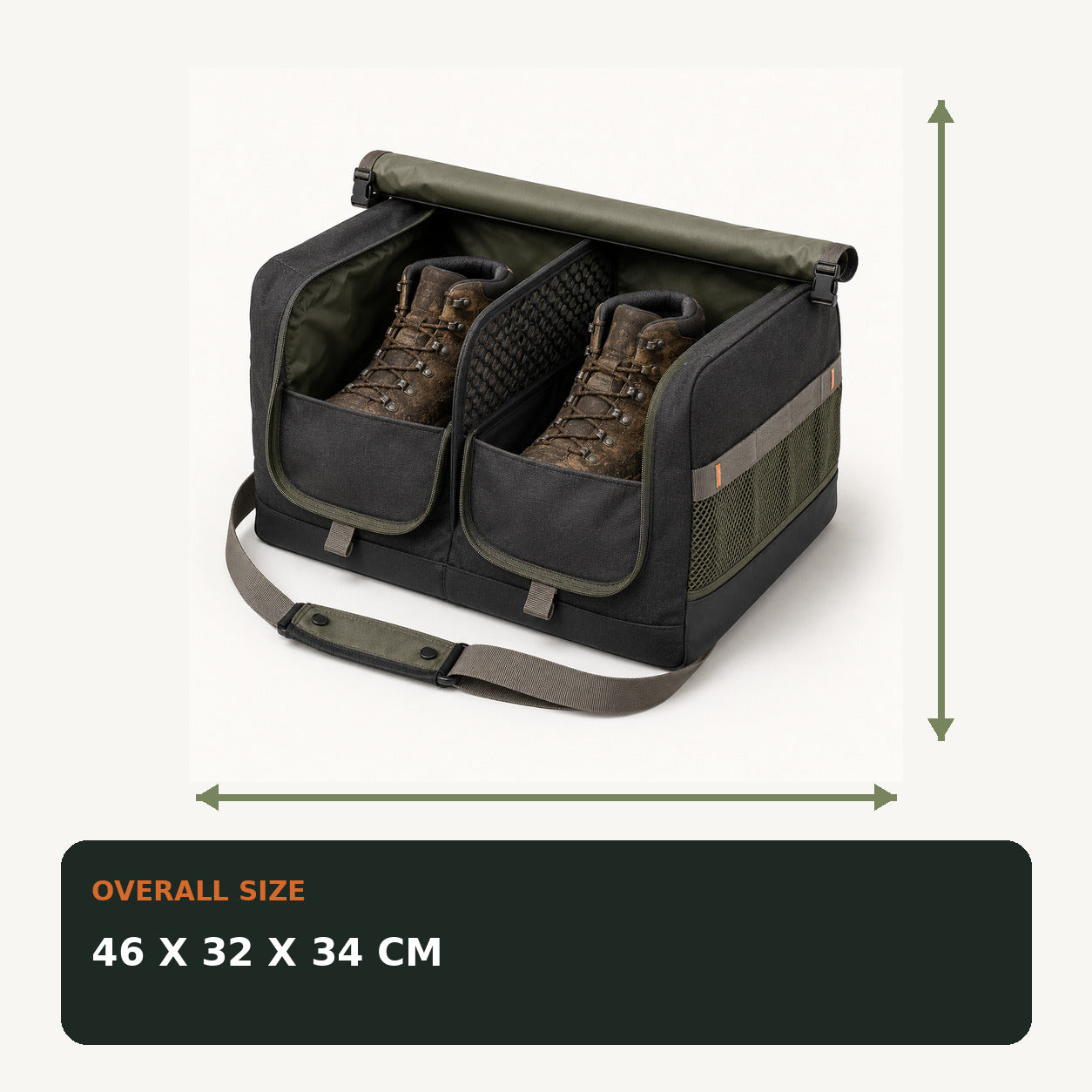 Twin-Compartment Muddy Footwear Carrier for Car Boots