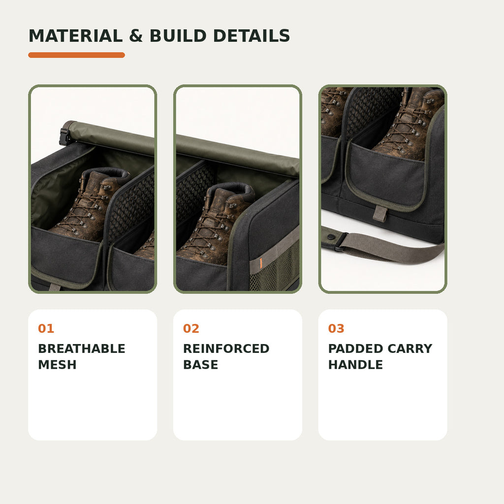 Twin-Compartment Muddy Footwear Carrier for Car Boots