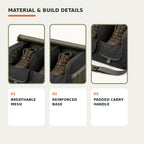 Twin-Compartment Muddy Footwear Carrier for Car Boots