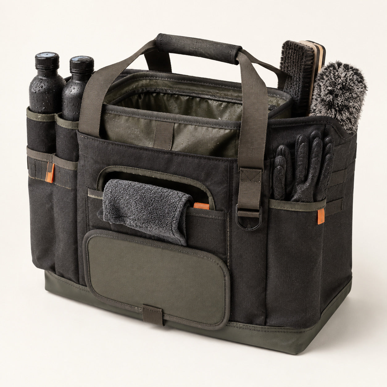 Car Rain Clean-up Caddy with Towel Slot and Kneeling Pad