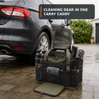 Car Rain Clean-up Caddy with Towel Slot and Kneeling Pad