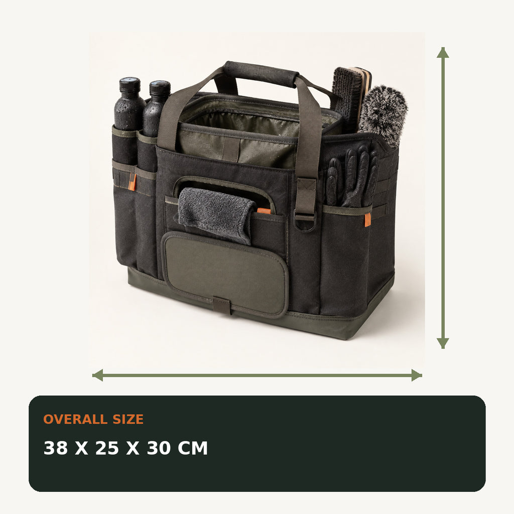 Car Rain Clean-up Caddy with Towel Slot and Kneeling Pad